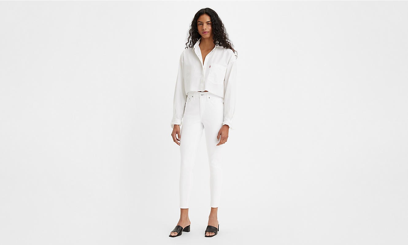 levis 721 high rise skinny western white